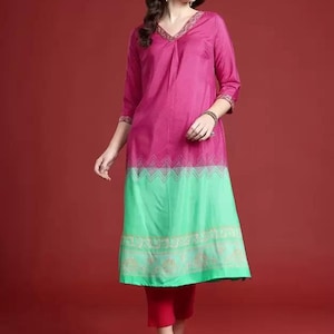 Ethnic handmade cotton silk blend kurta/ batik print/cotton/Tunic/Festive Collection/