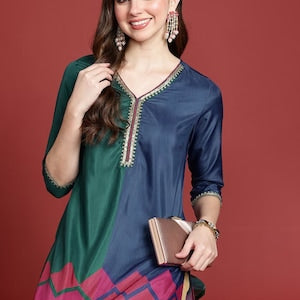 Ethnic handmade cotton silk blend kurta/ batik print/cotton/Tunic/Festive Collection/