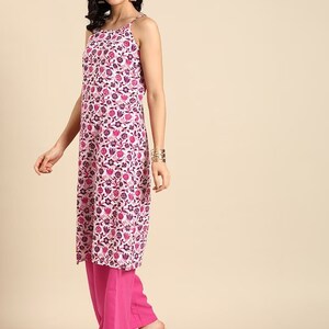 Summer Cotton Kurta Set with Dupatta and Pant / India/ Handcrafted/