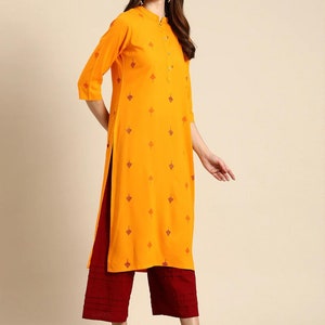 Ethnic Cotton Kurta/ Summer/ Embroidered/ Thread Work/ Mandarin Collar Kurta/Summer