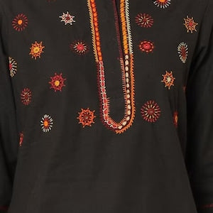 Ethnic cotton/Kutch/Rajasthan/ Thread work Mirror work/ kurta/ dress/ Tunic/ Dabu Print kurta with an ethnic jacket and pants /Embroidered /