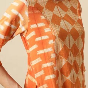 SHIBORI Dyed Kurta/ Dabu Print/ Organic Cotton/ Linen kurta/ Handblock