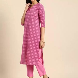 Summer Soft Organic Cotton/Long Tunic/ Kurta with Pant and Dupatta /Ethnic/Tunic/Boho/Batik Print/Dabu Print/Block Print/