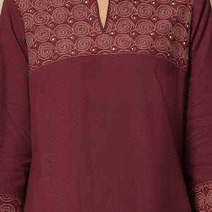 Ethnic Mirror Work Kurta/ Long straight Tunic/ Thread Work/Cotton/ Handmade/