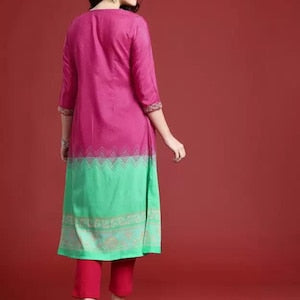 Ethnic handmade cotton silk blend kurta/ batik print/cotton/Tunic/Festive Collection/