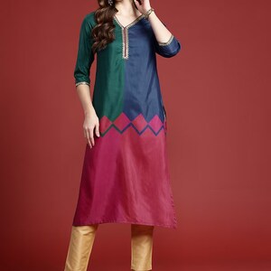 Ethnic handmade cotton silk blend kurta/ batik print/cotton/Tunic/Festive Collection/