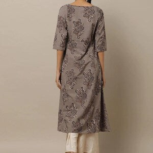 Cotton Ethnic Long Dress/ Shirt Dress/ Kurti/ Hand Block/ Batik Print/ Floral Print/