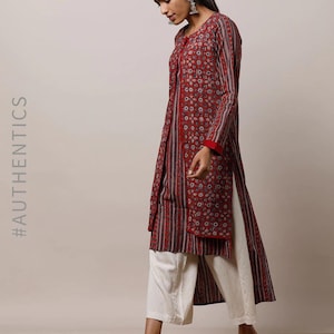 Ethnic Long Dress Cotton Kurta/Kurti/ Tunic/Long Dress/Batik Print/Bollywood/Handmade/Tassel/Bohemian/Traditional/India/Textiles/