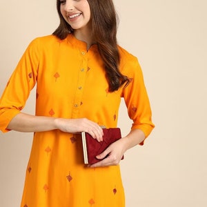 Ethnic Cotton Kurta/ Summer/ Embroidered/ Thread Work/ Mandarin Collar Kurta/Summer