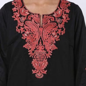 Kashidakari Pure Cotton Embroidered Kurta Set Ethnic kurta/ long tunic/ long dress/ batik print/Bollywood/handmade/ traditional/