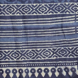 Women Indigo Hand Block Printed Sustainable Pure Cotton Dupatta