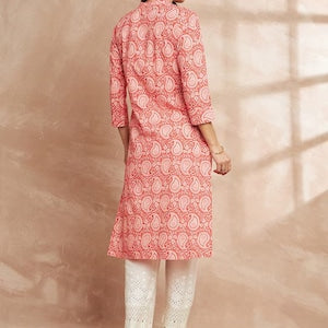 Women Sanganeri Floral Printed Floral Kurta/ Cotton/ India/ Block Print