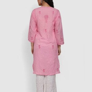 Kurta Palazzo Set/ Indian Wear Kurta Set/Cotton Linen Dress/Chinese Collar/ Dabu Print