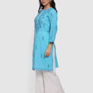 Kurta Palazzo Set/ Indian Wear Kurta Set/Cotton Linen Dress/Chinese Collar/ Dabu Print