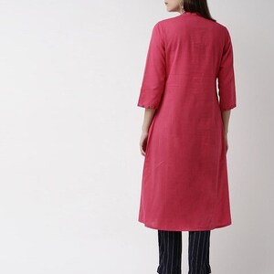 Ethnic Kurta/ Long straight Tunic/ Cotton/ Handmade/ India.