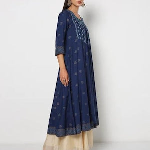 Long Dress/ Kurta with pant/Tunic/Long Dress Ethnic Jacket/Batik Print/Bollywood/Handmade/Tassel/Bohemian/Traditional/India/Summer/Textiles/