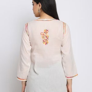 Chikankari Kurti/ Cotton/ Thread Work/ Linen Dress/ Summer wear/