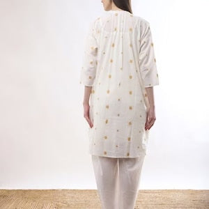 Beautiful Cotton Cream Motif Ikat Kurta with dhoti pant Set / Summer Dress/Shirt Dress/ Ethnic/