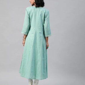 Cotton Kurta Set/Long Dress Linen Dress/Embroidered/Dabu Block Print/ Handloom/