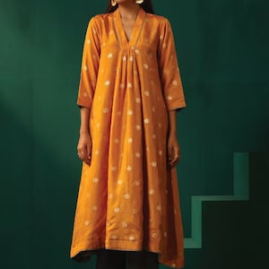 Salwar Kameez/Pakistani Dress/ Modal Silk/Floral Woven Design Anarkali Kurta with Trousers/Long Ethnic Dress/ Kurti/ Silk/