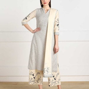 Organic cotton Kurta Set/ Long Dress/ Tunic/Dabu Print-Ethnic-Bollywood style/Boho/ Rajasthani/