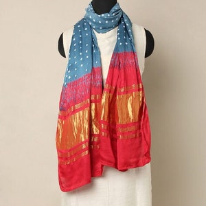 Multi Coloured Modal Silk Organic Blend Scarf/ Colourful Lightweight Natural Fabric Shawl/ Unique Gifts for Women/