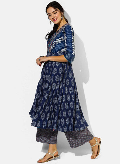 Cotton Kurta With Matching/Palazzo/Dupatta/Tunic/Long Dress/Batik/Block Print/Bollywood/Handmade/Bohemian/Traditional/India/Summer/Textiles/