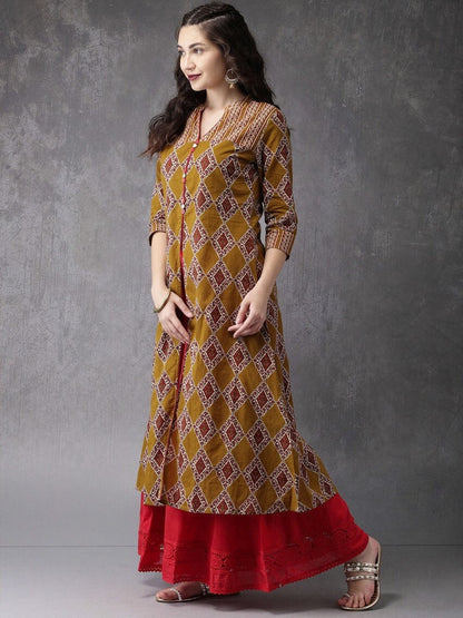 Kurta/ cotton/long kurta/ Anarkali/ Batik Printed A-Line Kurta/ India/ Long Dress/ Long Tunic/ Summer Wear/ Bollywood