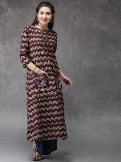 Ethnic Cotton Long Kurta/ Tunic/ Summer Wear Dress/ India/ Vintage /Batik Print/ Dabu Print/