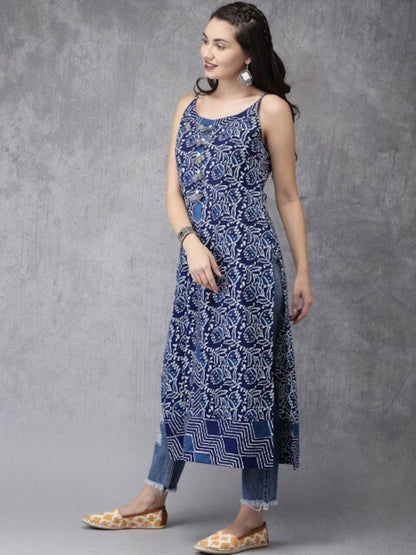 Ethnic Cotton Kurta/ Tunic/ Summer Wear/ Beach Dress/ Batik Print/ India/