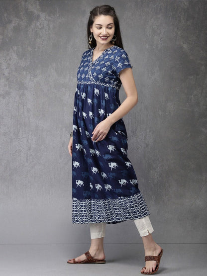 Ethnic Pure Cotton Batik Print Kurta/ Tunic/ Summer Wear/ India/