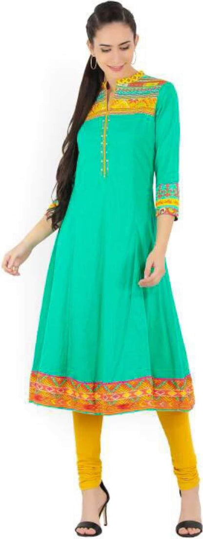 Ethnic Pure Cotton Kurta with Pant set/ Long Anarkali Kurta/ Tunic/ Summer Wear/ India/