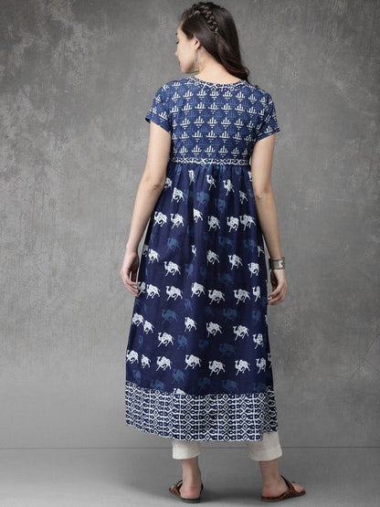 Ethnic Pure Cotton Batik Print Kurta/ Tunic/ Summer Wear/ India/