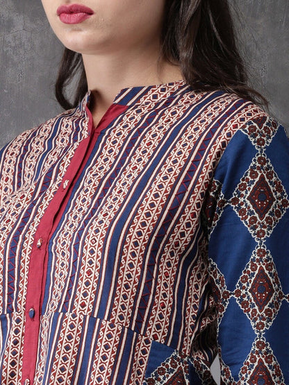 Ethnic cotton kurta with batik print / block print/Bollywood /Handmade/ Boho Style/ Traditional/ India/ Dabu Print/