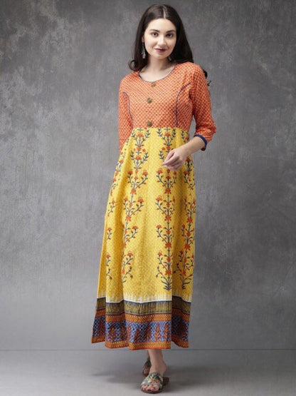 Summer Cotton Kurta / Embroidered/ Thread Work/Block Print / Tassel/ Bollywood / Long Tunic/ Summer Wear/ Bollywood/Batik Print/ Handmade