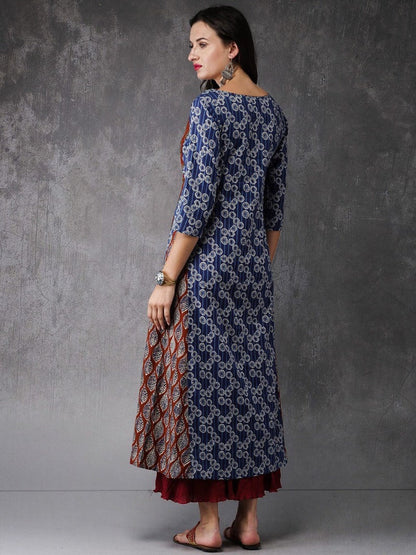 Kurta/Ethnic cotton Batik Print/Anarkali/ Embroidered/ Thread Work/Block Print / Bollywood / Long Tunic/ Summer Wear/ Bollywood/Handmade/