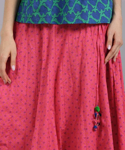 Cotton anarkali Boho skirt/Long skirt/ Dress/Bohemian/ Batik Print/Bollywood/Handmade/Tassel/Bohemian/Traditional/India/Summer/Textiles/