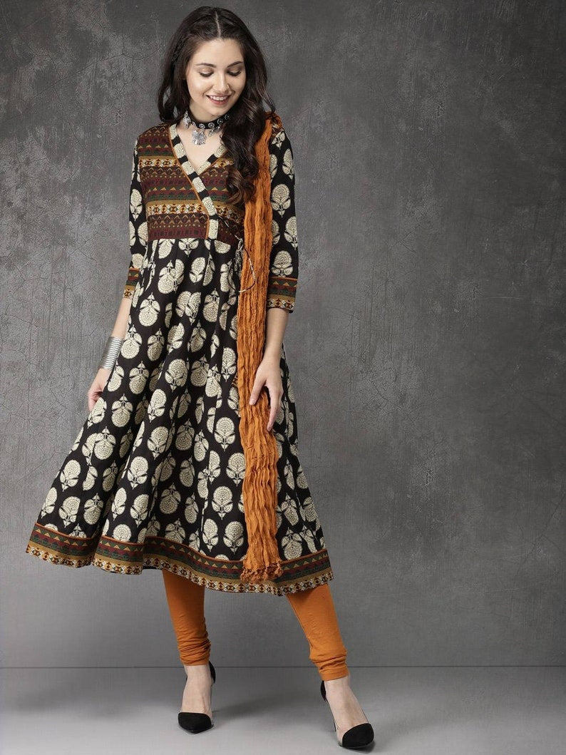 Ethnic Kurta Set/Dyes/Ethnic Cotton Suit Set/ Kurta/ Tunic / Churidar Pant with Dupatta/ Boho/Embroidered/ Bagru hand-block Print/