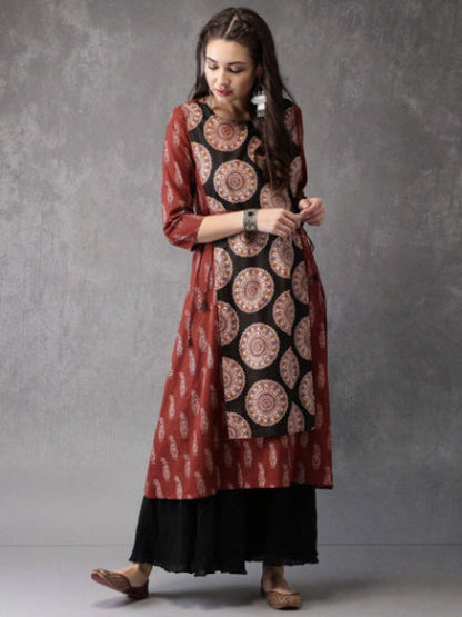 Kurta/Ethnic cotton Batik Print/Anarkali/ Embroidered/ Thread Work/Block Print / Bollywood / Long Tunic/ Summer Wear/ Bollywood/Handmade/