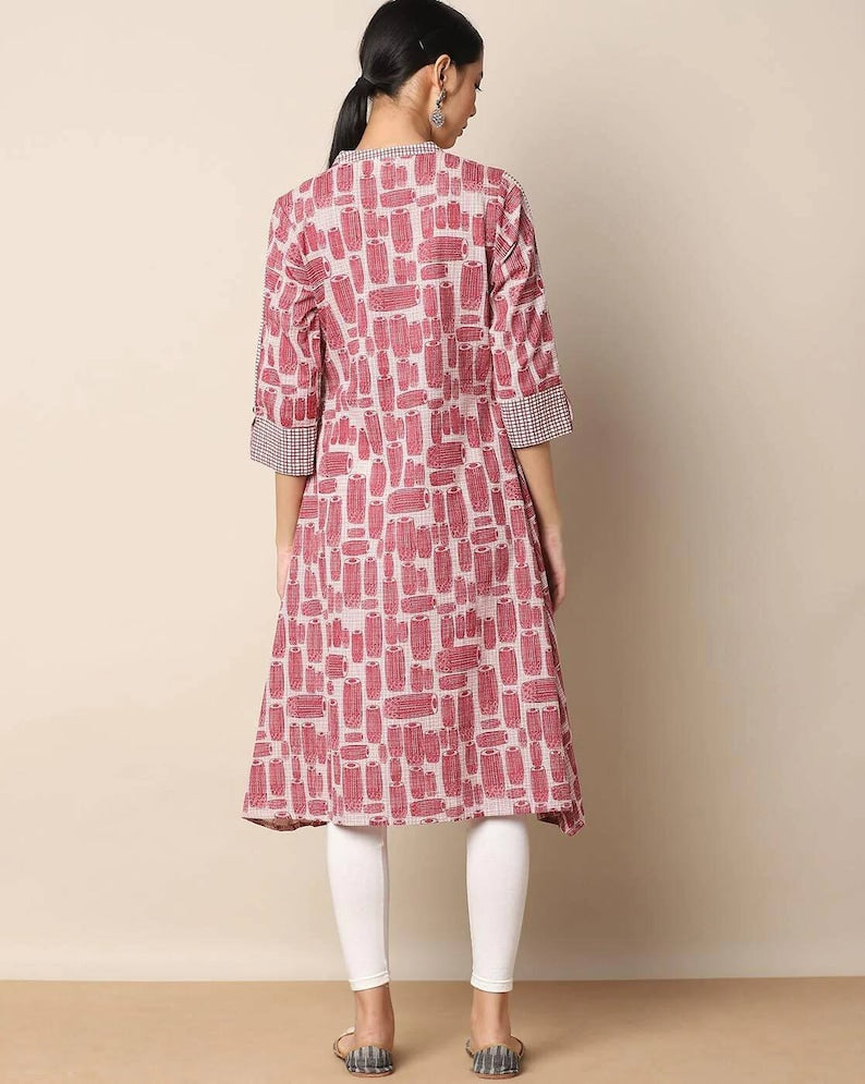 Ethnic Pure Cotton/Khadi/ Kurta/ Long Dress/ Tunic/ Summer Wear/ India/