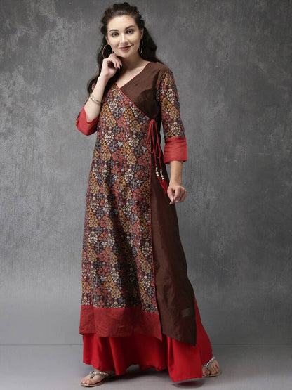 Ethnic cotton kurta/ long dress/ tunic/ block print/ india/