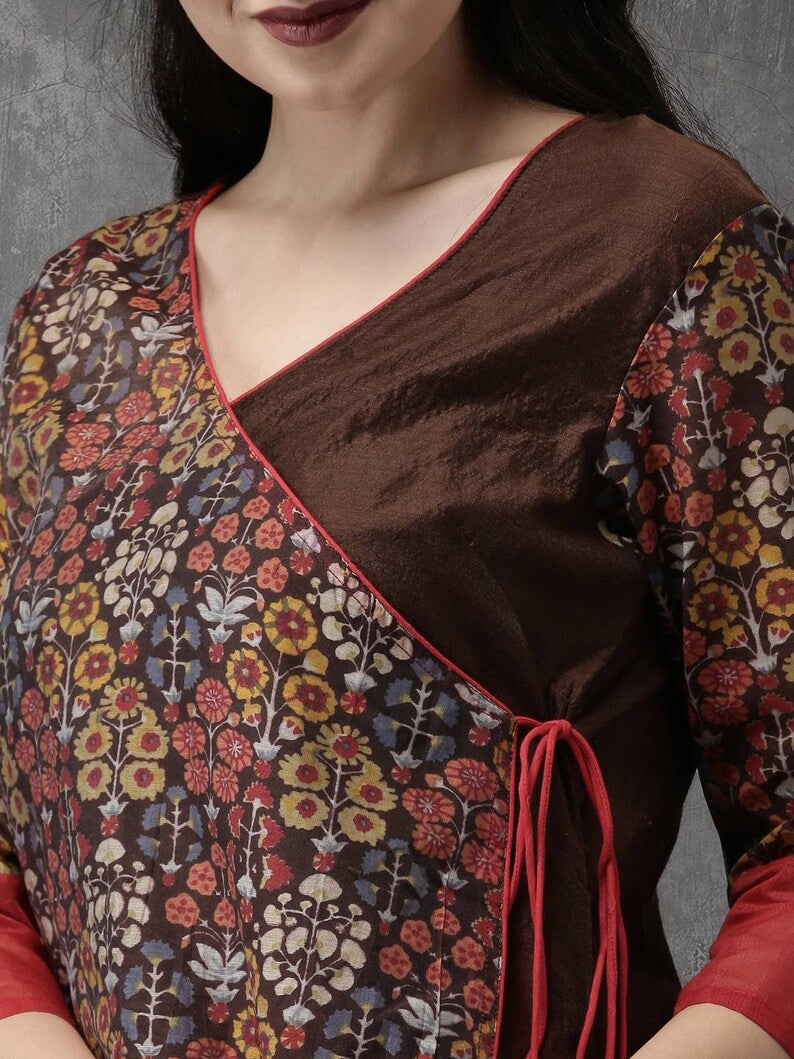 Ethnic cotton kurta/ long dress/ tunic/ block print/ india/