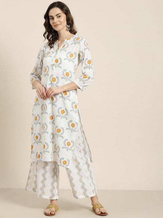 Cotton Kurta With Matching Pant/Palazzo/Tunic/Long Dress/Batik Print/Bollywood/Handmade/Tassel/Bohemian/Traditional/India/Summer/Textiles