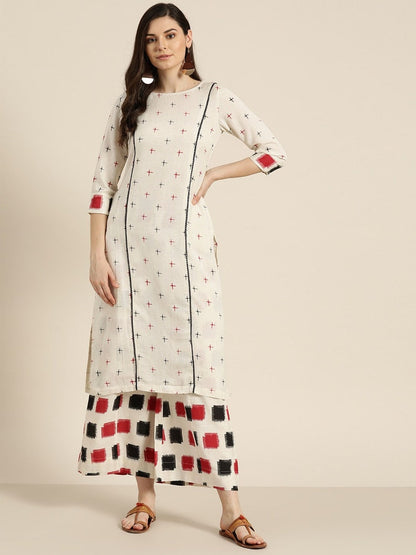 Cotton Kurta with palazzo pant /Tunic/Long Dress/Batik Print/Bollywood/Handmade/Tassel/Bohemian/Traditional/India/Summer/Textiles/