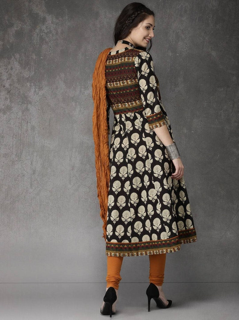 Ethnic Kurta Set/Dyes/Ethnic Cotton Suit Set/ Kurta/ Tunic / Churidar Pant with Dupatta/ Boho/Embroidered/ Bagru hand-block Print/