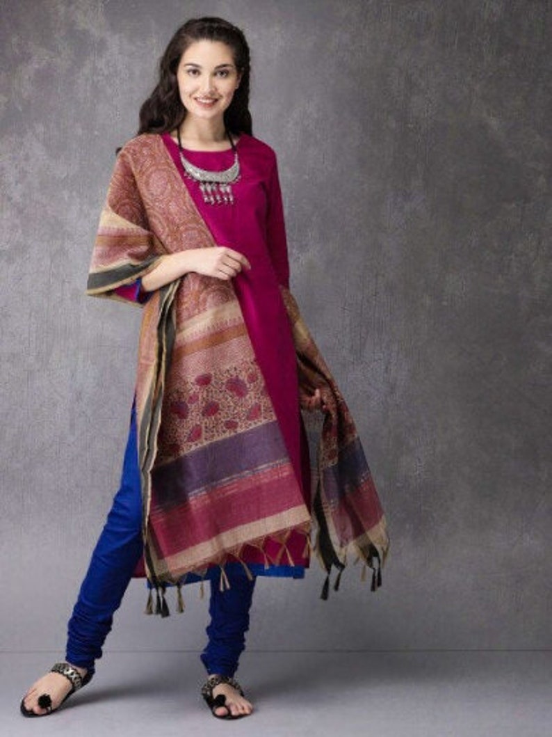 Handloom Cotton silk fabric Suit Set with cotton silk zari butti Dupatta/ Indian/ Festive Collection/ Ethnic/