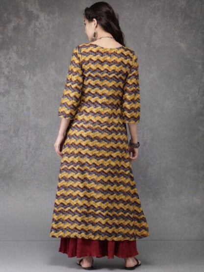 Ethnic Cotton Long Kurta/ Tunic/ Summer Wear Dress/ India/ Vintage /Batik Print/ Dabu Print/