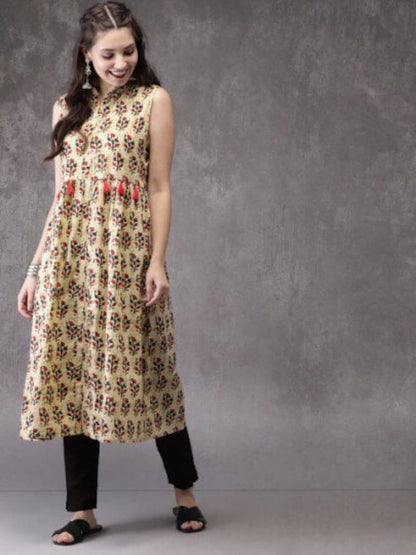 Kurta/ Ethnic Kurta/cotton/ Embroidered/Block Print / Bollywood / Long Tunic/ Summer Wear/ Bollywood/Batik/