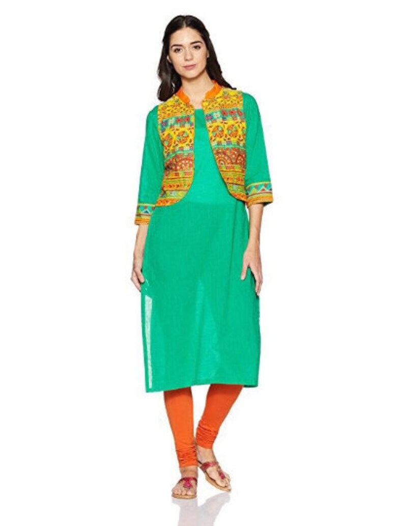 Ethnic Pure Cotton Kurta with Pant set/ Long Anarkali Kurta/ Tunic/ Summer Wear/ India/