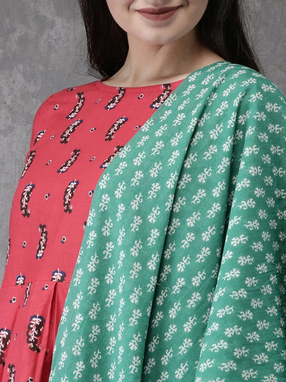 Cotton Kurta With Matching Pant Dupatta /Long Tunic/Dress/Batik/Print/Bollywood/Handmade/Ethnic Bohemian/Traditional/India/Summer/Textiles/